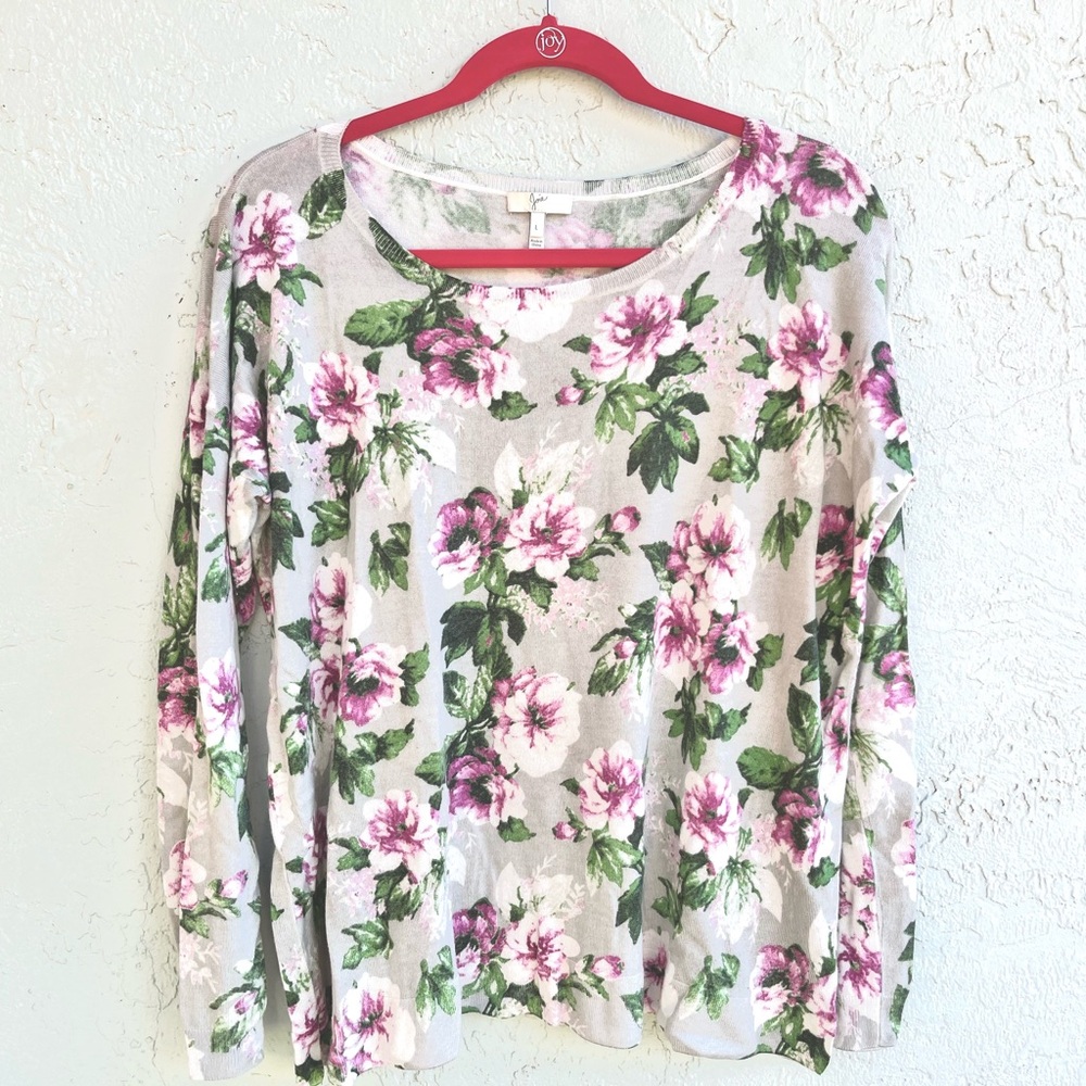 Joie cream and pink roses pullover